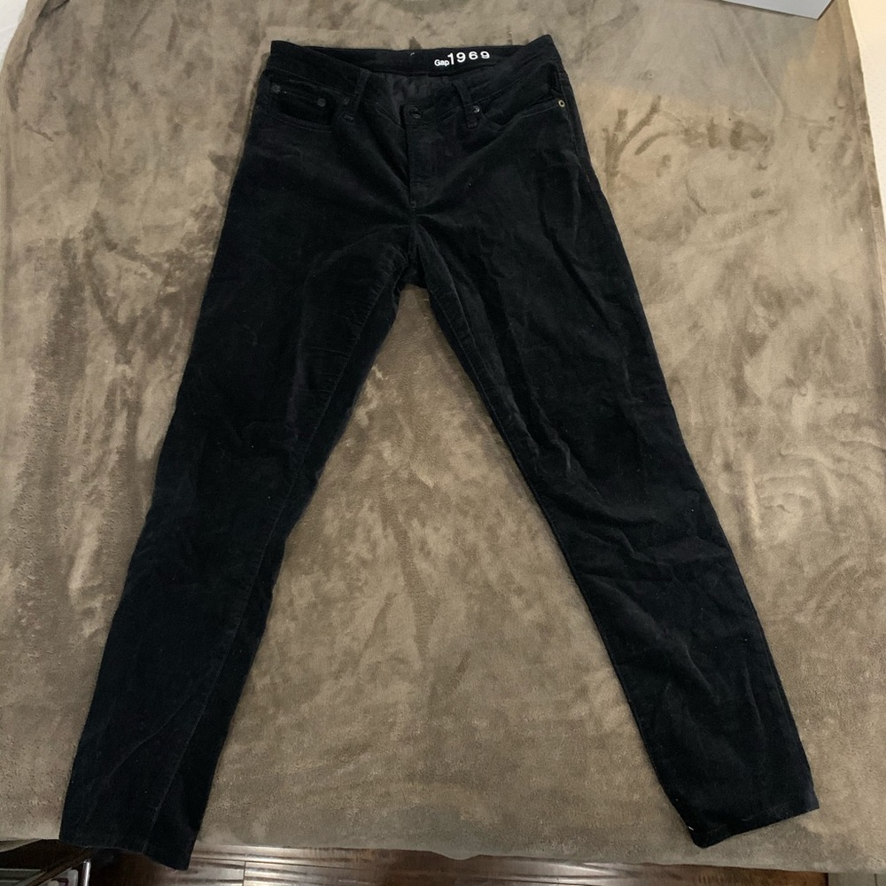 GAP Velvet/Velour Textured Black Jeans